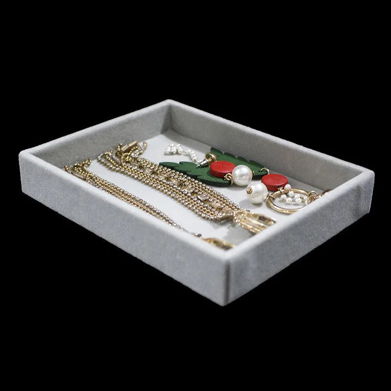 Gray Velvet Suede Earrings Organizer Jewelry Display Stand Holder