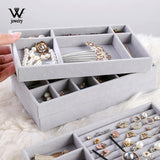 Portable Velvet Jewelry Storage Box Organizer