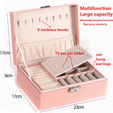 High Capacity Leather Jewelry Box Travel Jewelry Organizer