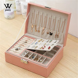High Capacity Leather Jewelry Box Travel Jewelry Organizer