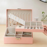 High Capacity Leather Jewelry Box Travel Jewelry Organizer