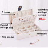 Arched Portable PU Jewelry Box 2 Layers