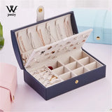Arched Portable PU Jewelry Box 2 Layers