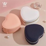 Multifunctional Heart PU Leather Jewelry Box - Small Earring Ring Storage