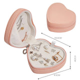 Multifunctional Heart PU Leather Jewelry Box - Small Earring Ring Storage
