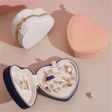 Multifunctional Heart PU Leather Jewelry Box - Small Earring Ring Storage