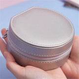 Portable Leather Jewelry Box 2Layers Small Earring Ring Packaging