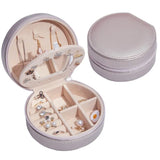 Portable Leather Jewelry Box 2Layers Small Earring Ring Packaging