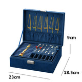Navy Flannel Jewelry Box Travel Organizer