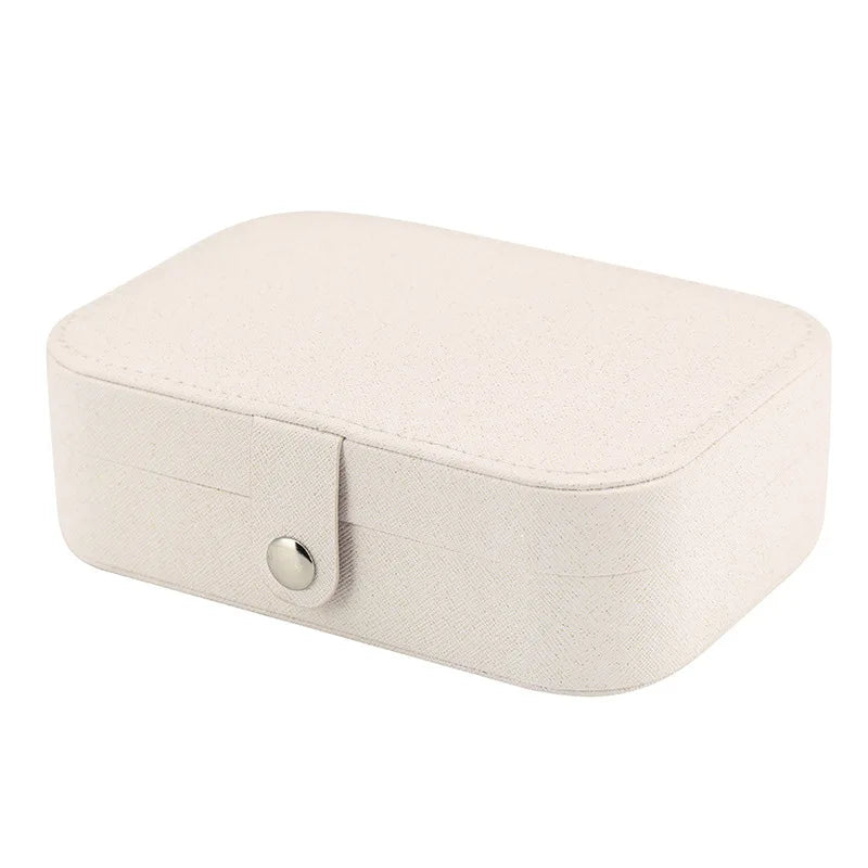 Portable Flannel Jewelry Box Double-layers Organizer