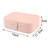 Portable Leather Jewelry Box Travel Organizer Double-layers