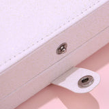 Portable Leather Jewelry Box Travel Organizer Double-layers