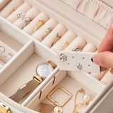 Leather Jewelry Box Travel Organizer with Mirror