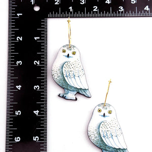 Wooden Peace Bird Earrings with Brass Hooks Jewelry Gift