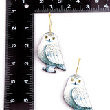 Wooden Peace Bird Earrings with Brass Hooks Jewelry Gift