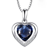 Hot Pink Love Heart Pendant Necklace Birthstone Jewelry