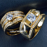 Men's & Women's Wedding Ring Band Set