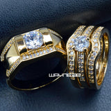 Men's & Women's Wedding Ring Band Set