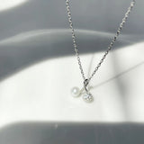 925 Silver Zircon Pearl Cherry Necklace for Women Party Gift