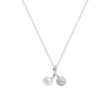 925 Silver Zircon Pearl Cherry Necklace for Women Party Gift