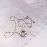 925 Silver Art Circle Pendant Necklace for Women