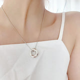 925 Silver Art Circle Pendant Necklace for Women