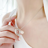 925 Silver Art Circle Pendant Necklace for Women