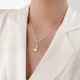 925 Silver Heart Pendant Necklace Romantic Gift Jewelry