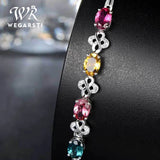 WEGARASTI Silver 925 Gemstone Women Bracelet Wedding Gift