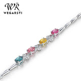 WEGARASTI Silver 925 Gemstone Women Bracelet Wedding Gift