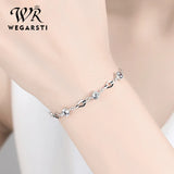 WEGARASTI Amethyst 925 Silver Wedding Bracelet for Women