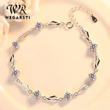 WEGARASTI Amethyst 925 Silver Wedding Bracelet for Women