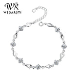 WEGARASTI Amethyst 925 Silver Wedding Bracelet for Women