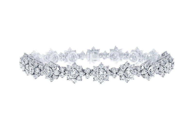 925 Flower Crystal Bracelet - Sterling Silver Gemstone Jewelry