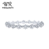 925 Flower Crystal Bracelet - Sterling Silver Gemstone Jewelry