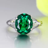 Emerald Zircon Silver Ring for Women - Fine Jewelry