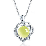 6-Color Silver Heart Charm Pendant Necklaces for Women