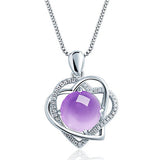 6-Color Silver Heart Charm Pendant Necklaces for Women