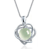 6-Color Silver Heart Charm Pendant Necklaces for Women