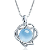 6-Color Silver Heart Charm Pendant Necklaces for Women