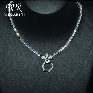 Sparkling Zircon Necklace Chain Link For Women Jewelry