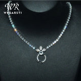 Sparkling Zircon Necklace Chain Link For Women Jewelry