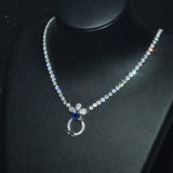Sparkling Zircon Necklace Chain Link For Women Jewelry