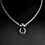 Sparkling Zircon Necklace Chain Link For Women Jewelry