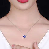 Hot Silver Cut Cat Sapphire Jewelry Pendant Necklaces For Sweet Girls