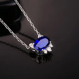 Hot Silver Cut Cat Sapphire Jewelry Pendant Necklaces For Sweet Girls