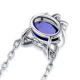 Hot Silver Cut Cat Sapphire Jewelry Pendant Necklaces For Sweet Girls