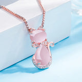 Silver Rose Quartz Pendant Necklaces For Women