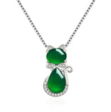 Silver Rose Quartz Pendant Necklaces For Women
