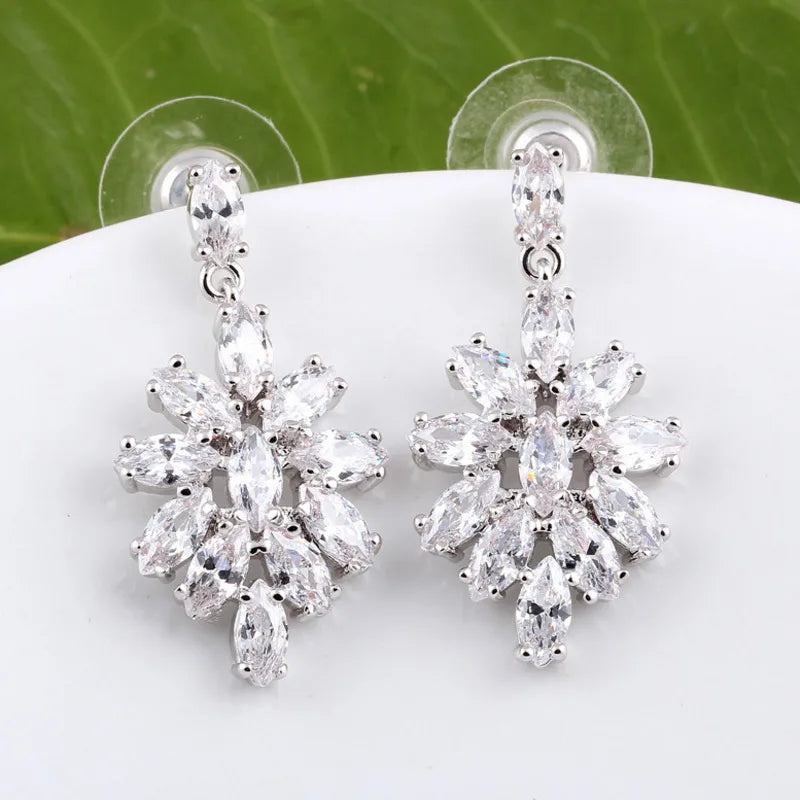 925 Silver Created Ruby Sapphire Drop Earrings Women Fine Jewelry